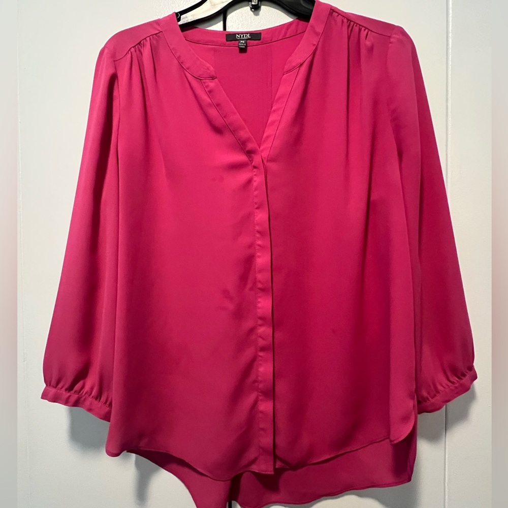 NYDJ Petite Small Hot Pink Blouse